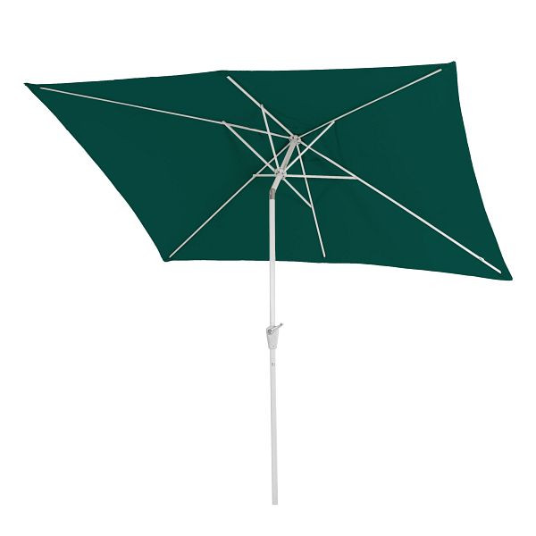 Mendler parasol N23, tuinparasol, 2x3m rechthoekig, kantelbaar, polyester/aluminium 4,5kg, groen, 97717
