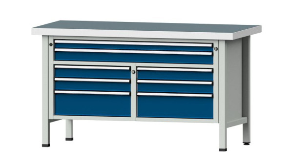 ANKE werkbanken kistwerkbank, model 259 V, 1500 x 700 x 850 mm, RAL 7035/5010, UBP 50 mm, 304.154