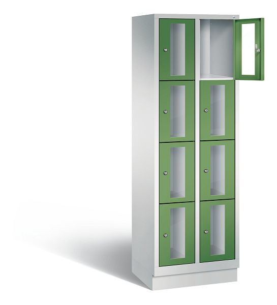 C+P lockerkast Classic, H1800xB610xD500mm, kleur: lichtgrijs / reseda groen, 8020A204 S10004