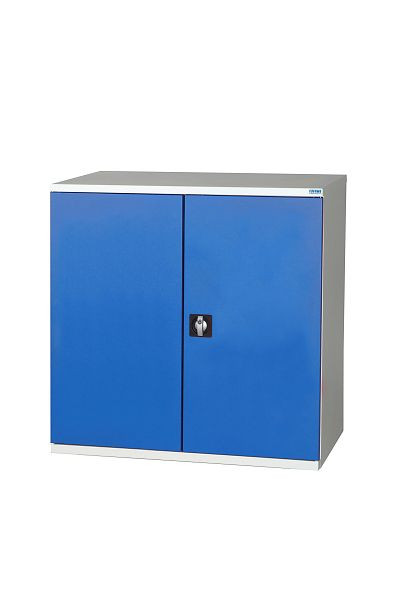SOFAME draaideurkast B 1000 x D 650 x H 1000 mm, met 2 planken, lichtgrijs RAL 7035/hemelsblauw RAL 5015, W030020004GCBI