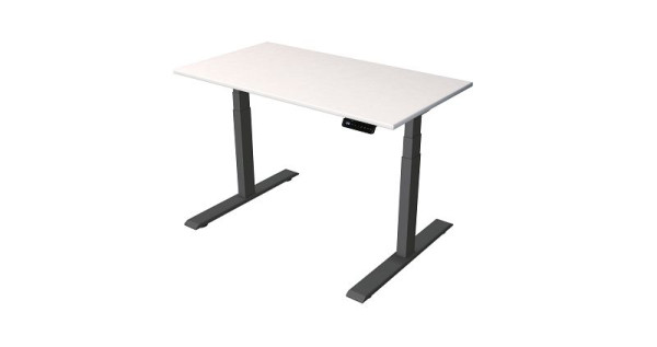 Kerkmann zit-statafel Thuiskantoor B 1200 x D 650 mm, elektrisch in hoogte verstelbaar van 630-1270 mm, wit/antraciet, 10179310