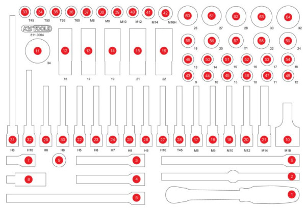 KS Tools Leeg schuiminzetstuk voor 811.0064, 811.0064-97