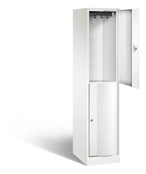 C+P locker 2-laags Resisto, H1950xB396xD540mm, kleur: verkeerswit, 8270-172 S10069