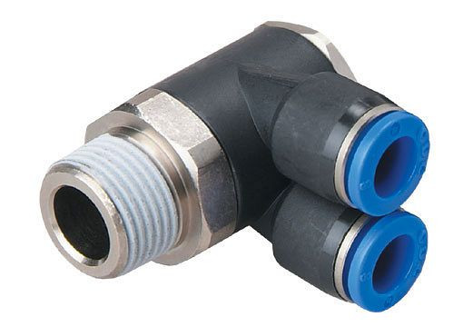 timmer B-YVTEdk-8-1/4-KU, Y verdeler schroefaansluiting conisch schroefdraad PTFE gecoat, schroefdraad: 1/4", VE: 5 stuks, 03181233