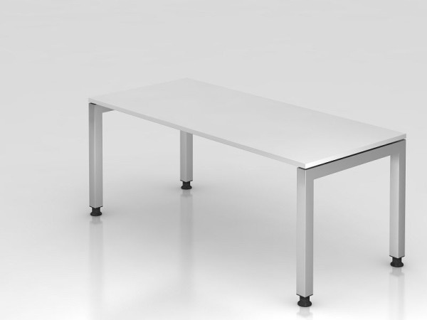 Hammerbacher bureau U-voet vierkant 180x80cm wit, rechthoekige vorm, zwevende plaat, VJS19/W/S