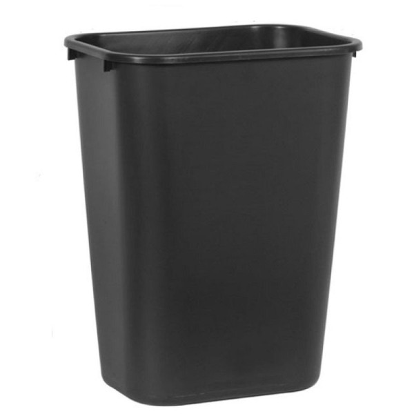 Stein HGS HGS prullenbak -Vierkant- Rubbermaid, zwart, zonder klapdeksel, inhoud: 39 liter, 12175-01