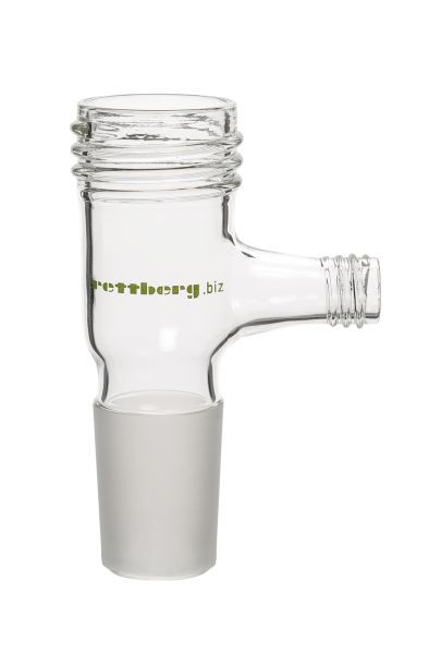Rettberg schroefdraadadapter, GL 32 op kern NS 29/32, met zijschroefdraad GL 14, borosilicaatglas 3.3, 107000435