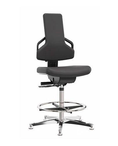 Dauphin Premium werkstoel kunstleer, aluminium onderstel, vloerglijders, voetring, 266912