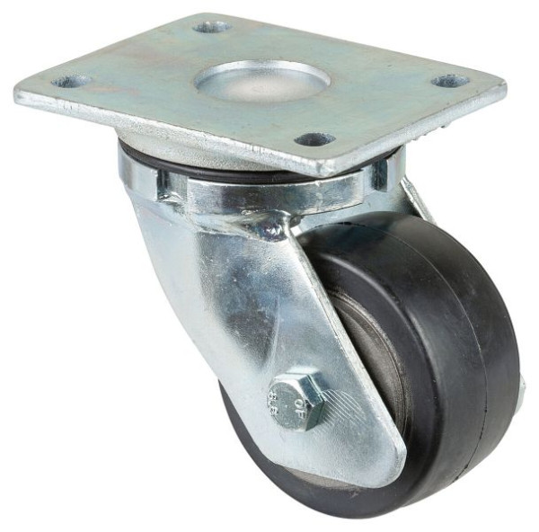 BS Rollen zwaarlastwiel, wielbreedte 50 mm, wiel-Ø 100 mm, draagvermogen 210 kg, zwarte elastische banden, gegoten wiellichaam, kogellagers, RR100.B81.101