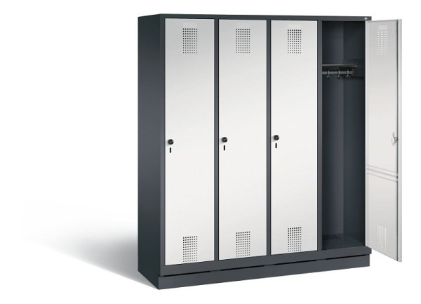C+P garderobe Evolo, H1800xW1590xD500mm, kleur: zwartgrijs / lichtgrijs, 48020-42 S10053
