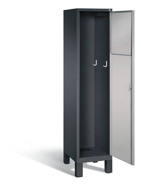 C+P wasverzamelkast Evolo, H1850xW420xD500mm, kleur: zwart-grijs/wit aluminium, 48070-210 S10131