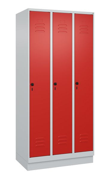 C+P luierkluis Classic PLUS met middenwand, bodem, 3 vakken, 1950x900x500mm, 7035/3020, veiligheidsdraaigrendel, 080020-30F S10002