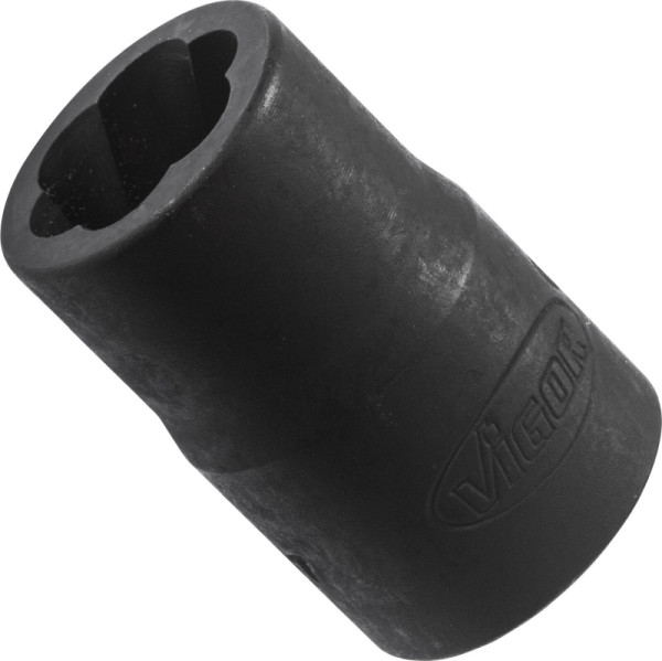 VIGOR spiraalgroeftrekkerinzet, hol vierkant 12,5 mm (1/2 inch), extern schroefuittrekprofiel, 13 mm, V2407