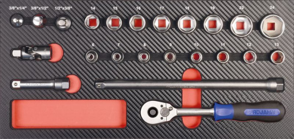 Projahn 3/8" gereedschapset inzet 23 delig, 5999-121