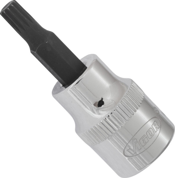 VIGOR schroevendraaierbit, hol vierkant 10 mm (3/8 inch), inwendig meertands profiel XZN, M5, lengte: 48 mm, voor handbediening, V6106