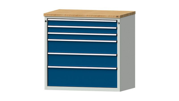 ANKE werkbanken ladekast, model 3010 V, 1065 x 700 x 1020 mm, RAL 7035/5010, BMP 40 mm, 610.419