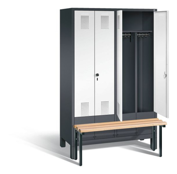 C+P zwart wit kastje Evolo, H1850xW1190xD815mm, kleur: zwart grijs / verkeerswit, 48032-40 S10108