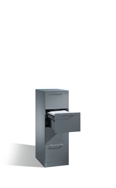 C+P hangarchiefkast Asisto, H1310xB440xD600mm, kleur: vulkaangrijs / vulkaangrijs, beugelgreep, 146 225-411 S10105