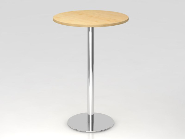 Hammerbacher bartafel 80cm rond esdoorn/chroom, verchroomd frame, VSTH08/3/C