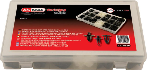 KS Tools bevestigingsclipset voor Nissan, 408-delig, 420.0550