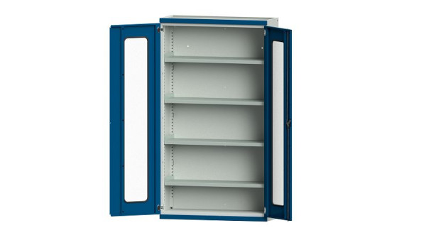 ANKE werkbanken, zware kast, model 101, 1085 x 400 x 1950 mm, zichtvlak van plexiglas, RAL 7035/5010, 620.210