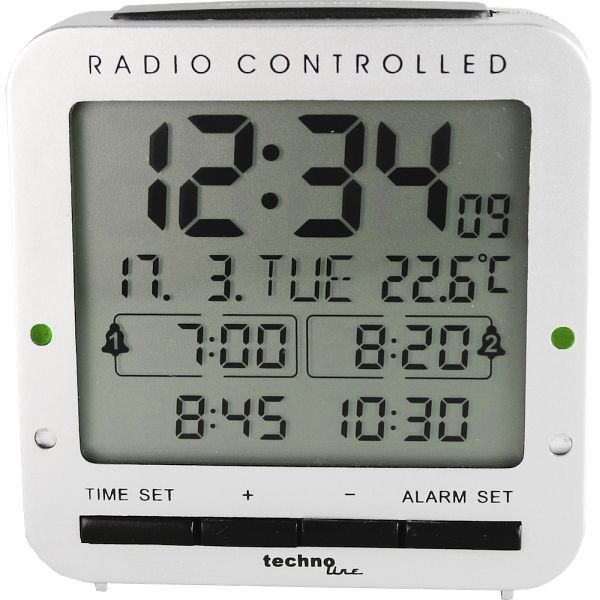 Technoline wekkerradio, wekkerradio DCF-77 met handmatige instelmogelijkheid, afmetingen: 80 x 80 x 30 mm, WT 245