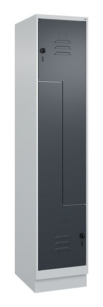 C+P Z-Spind Classic PLUS, C Z-Spind, Classic PLUS, Sockel, 2 Abteile, 1950x400x500mm, 7035/7016, Drehriegel, 080023-122 S10008