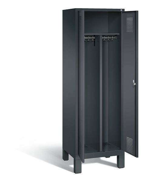 C+P zwart wit locker Evolo, H1850xB610xD500mm, kleur: zwart-grijs, 48012-20 S10179