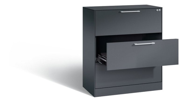 C+P archiefkast Asisto, H1010xB800xD435mm, kleur: zwart-grijs, beugelgreep, 146043-322 S10019