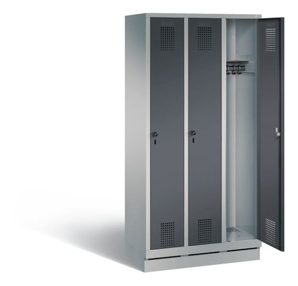 C+P garderobe Evolo, H1800xB900xD500mm, kleur: wit aluminium / antracietgrijs, 48020-30 S10977