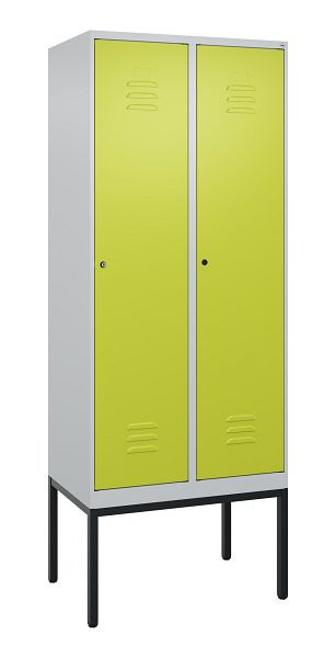 C+P luierkluis Classic PLUS met middenwand, frame, 2 vakken, 2120x800x500mm, 7035/0024, cilindersloten, 0800307-22F S10025