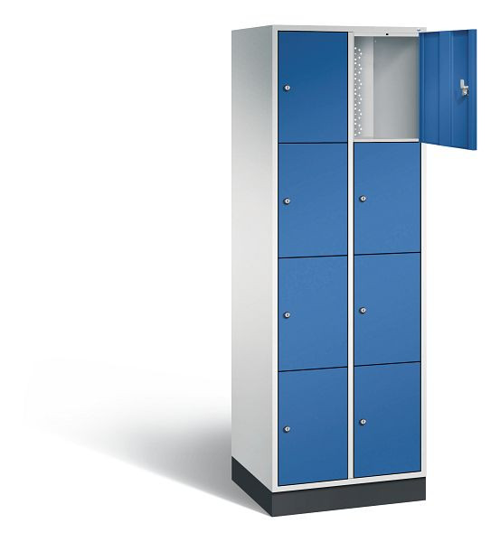 C+P lockerkast Intro, H1950xB620xD490mm, kleur: lichtgrijs / gentiaanblauw, 8470-201 S10006