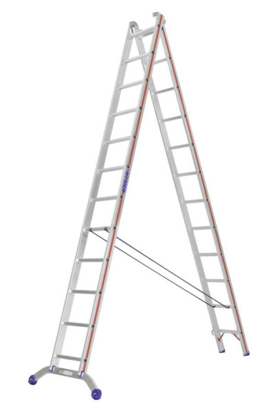 HYMER multifunctionele ladder, tweedelig, 2x12 sporten, lengte ingeschoven 3,52 m / uitgeschoven 6,03 m, 604524