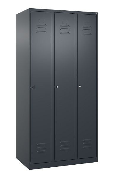 C+P luierkluis Classic PLUS met middenwand, 3 vakken, 1850x900x500mm, 7016/7016, cilindersloten, 080000-30F S10020