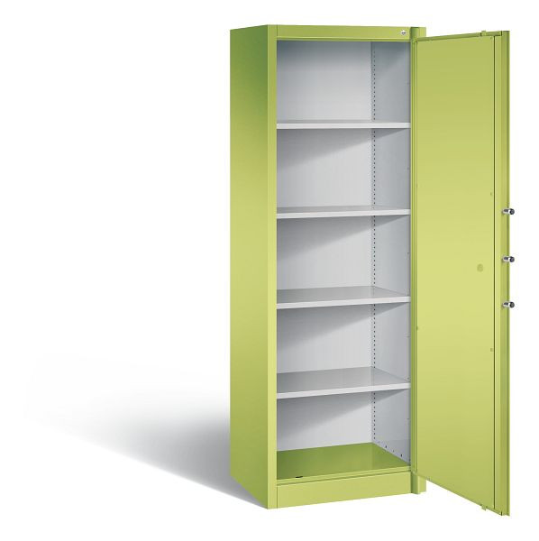 C+P brandbeveiligingskast Certos, H1950xB650xD500mm, kleur: Viridin groen / Viridin groen, handgreep, 5 FH, 1161-000 S10187