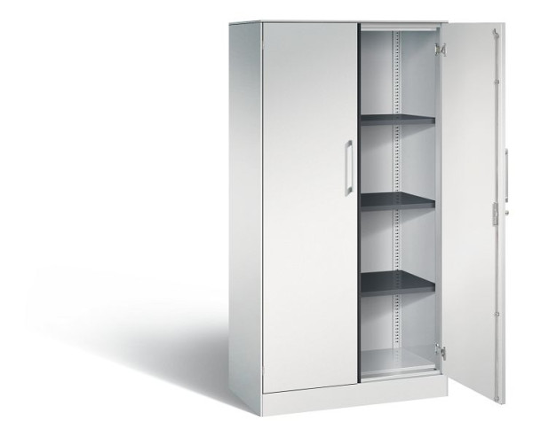 C+P vleugeldeurkast Asisto, H1635xB800xD435mm, kleur: lichtgrijs, beugelgreep, 4 niveaus, 141013-000 S10102