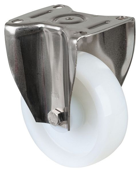 BS Rollen RVS zwaarlastwiel, bokwiel, breedte 45 mm, Ø150 mm, tot 700 kg, loopvlak/wiellichaam kunststof, RVS rollager, HS110.B14.150
