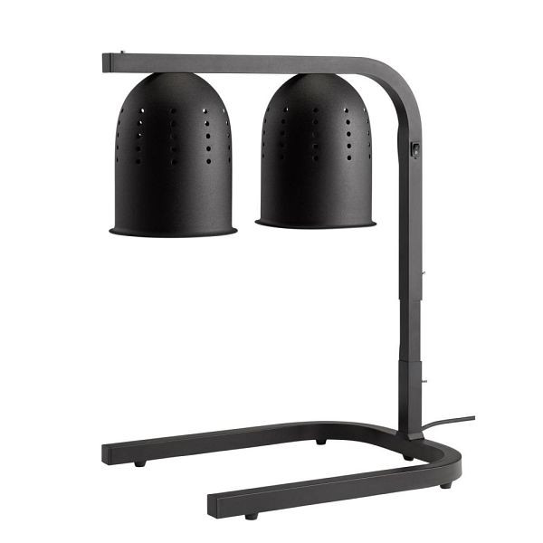 APS warmtelamp met 2 infraroodlampen, in hoogte verstelbaar, met 2 lampen, 50 x 35 cm, hoogte 58 tot 77,5 cm, voedselverwarmer, 12265