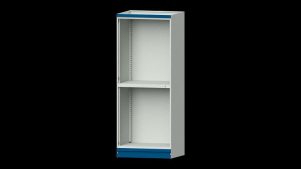 ANKE werkbanken basiskast modulair kastsysteem, model 102, 865 x 720 x 2200 mm, lege behuizing open, RAL 7035/5010, 631.104
