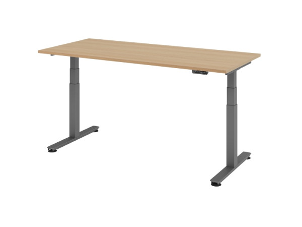 Hammerbacher zit-sta bureau elektrisch 180x80cm eiken, VXDSM19/E/G