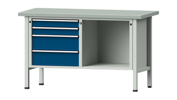 ANKE werkbanken kistwerkbank, model 134 V, 1500 x 700 x 890 mm, RAL 7035/5010, ZBP 40 mm, 305.045