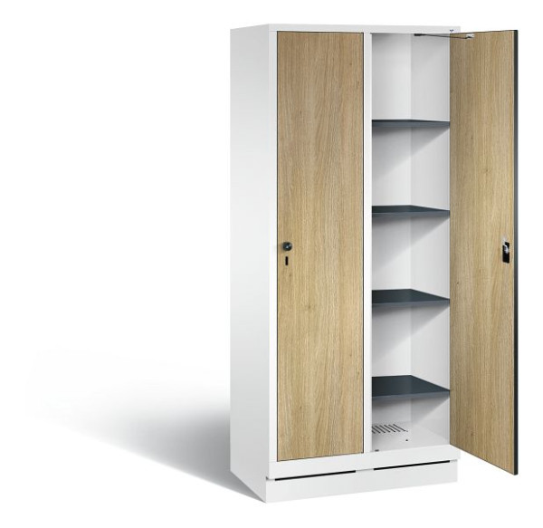 C+P washok Evolo, H1800xW810xD500mm, kleur: verkeerswit / decor eiken Sereno, 48020-22B S10035