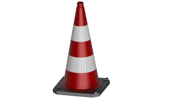 Schake verkeerskegel 750mm rood-wit, tweedelig, goede stabiliteit, stapelbaar, folietype RA2/B, 3L730RS2