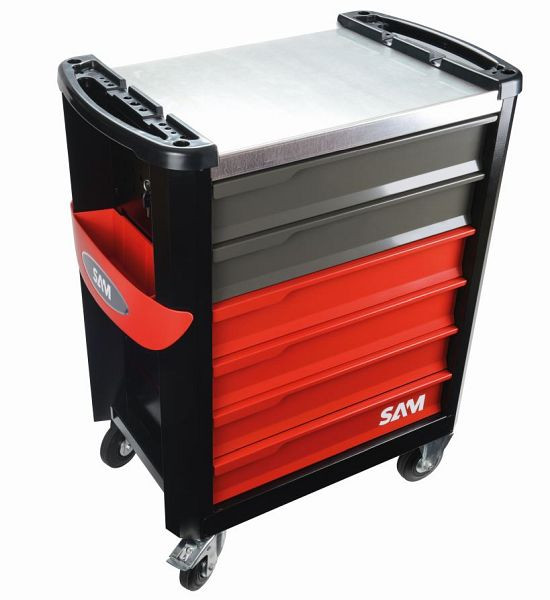 SAM gereedschapswagen met 6 laden en aluminium werkblad, SERVI-630N