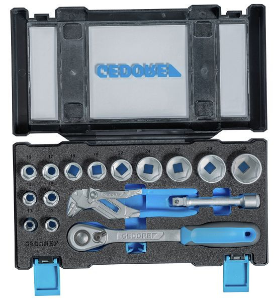 GEDORE 19 DMU 183 dopsleutelset met tangsleutel, 3416321