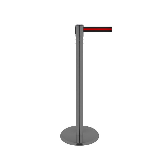 Stein HGS HGS personengeleidingssysteem -P-Line 360-, metaal, grijs gecoat, zwart/rood/zwart horizontaal (gestreept), met veiligheidsslot, riemlengte: 2,3 m, 40008-0603