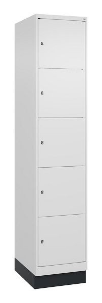 C+P lockerkast Classic PLUS, onderstel, 1950x400x500mm, 9016/9016, met 5 vakken, 080020-125 S10017