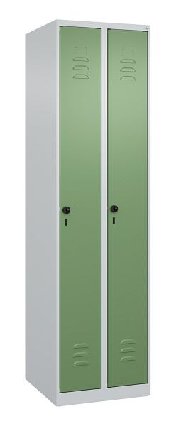 C+P luierkluis Classic PLUS, 2 vakken, 1850x500x500mm, 7035/6011, veiligheidsdraaigrendel, 080000-29 S10006