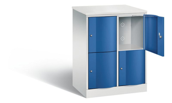 C+P lockerkast Resisto, H1077xB772xD540mm, kleur: lichtgrijs / gentiaanblauw, 8472-272 S10090