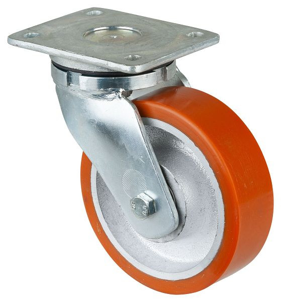 BS Rollen Zwaarlastwiel, wielbreedte 50 mm, wiel-Ø 160 mm, draagvermogen 850 kg, gegoten polyurethaan loopvlak 95 Shore A, gegoten wiel, kogellagers, RR100.C10.160